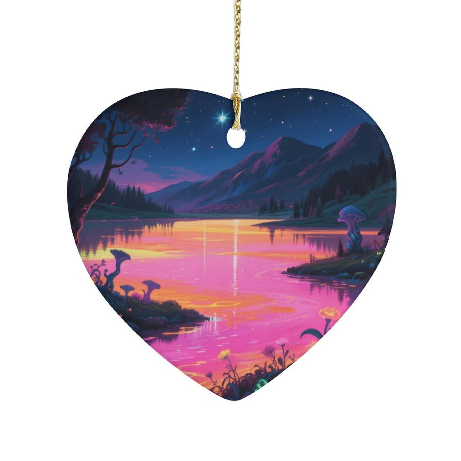 Fekiloot Style Mysterious Night Scene Ceramic Ornament Home Decor Keepsake