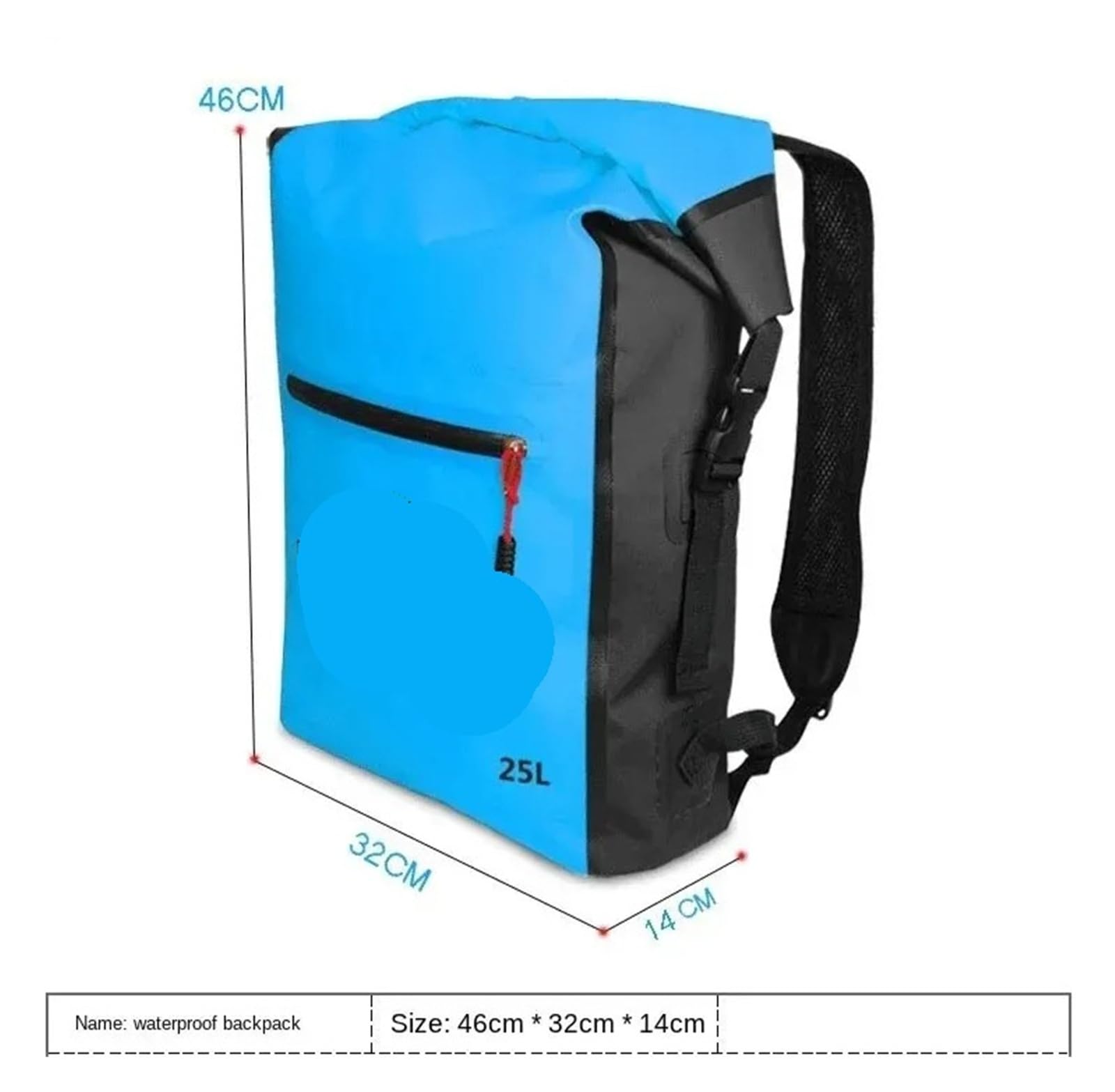 Zaino impermeabile con borsa, canoa sacco resistente all'acqua e nuoto(Orange)