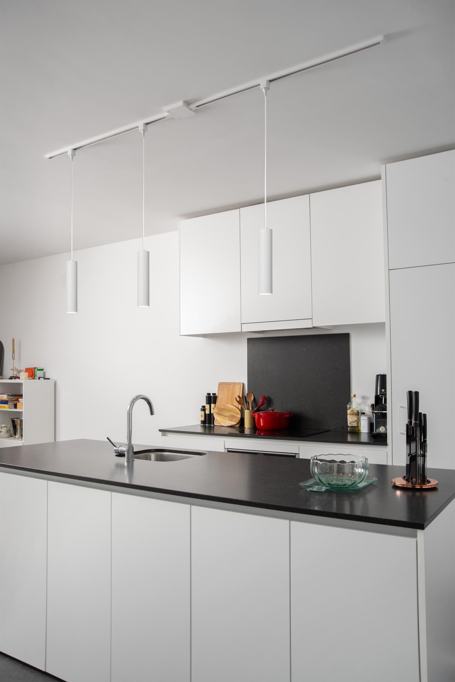 LUCIDE TRACK FLORIS Lámpara colgante - Sistema de carril monofásico/Iluminación con rieles - 1xGU10 - Blanco (Extensión)