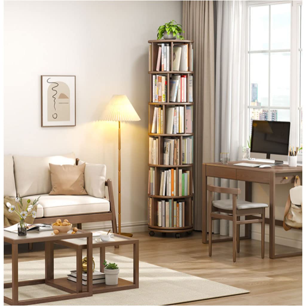 Libreria Girevole A 360°, Scaffale Verticale A 5 Ripiani Scaffale Moderno Scaffale Decorativo Con Ruote Per Soggiorno Studio Ufficio Bianco 93284117