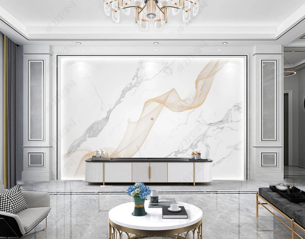 Papier peint intissé vagues épurées géant de 200x140 cm pour salon
