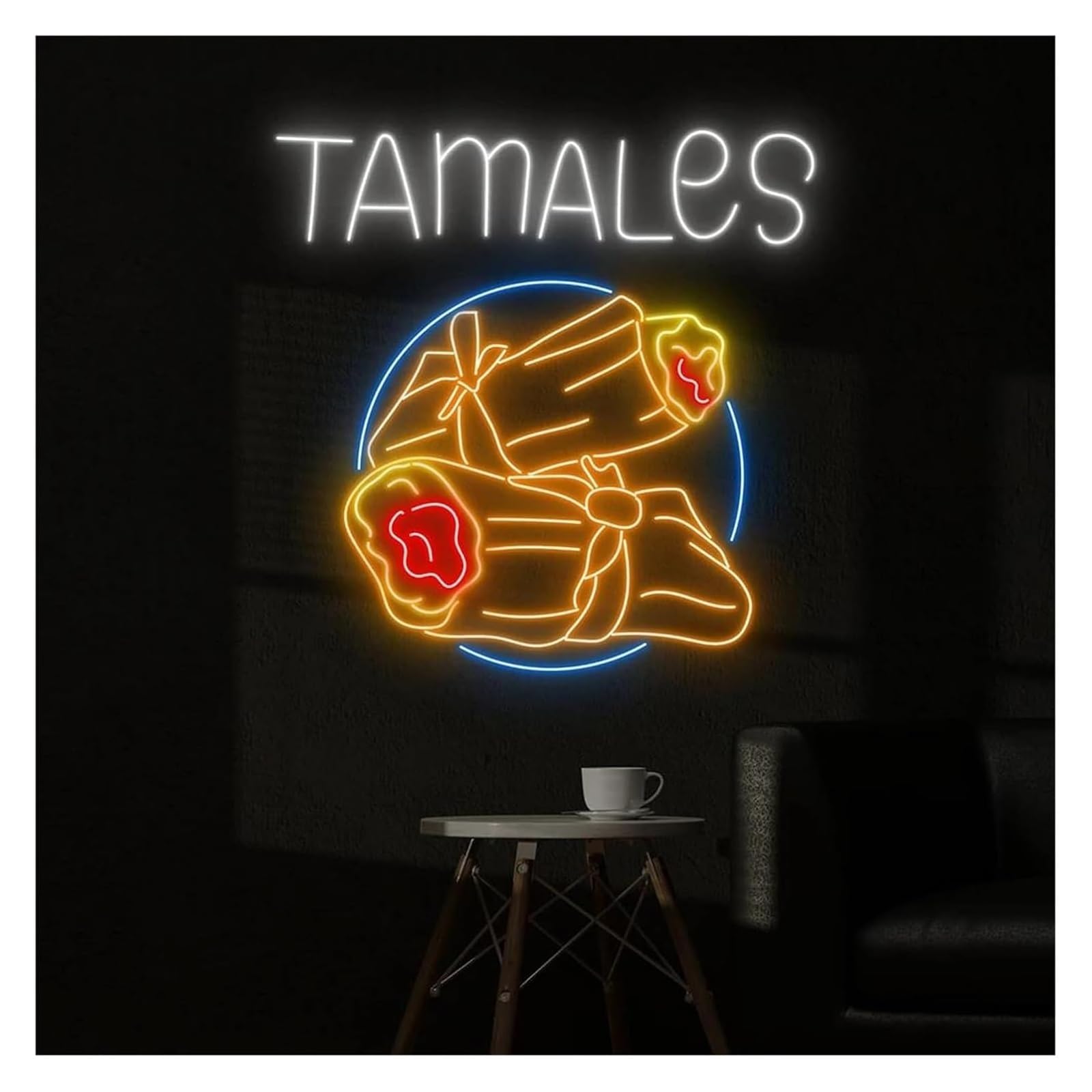 Insegna luminosa al neon Lampada Al Neon Con Scritta "Tamales" Dall'atmosfera Rilassante, Adatta Per La Decorazione Murale Del Ristorante(75cm)