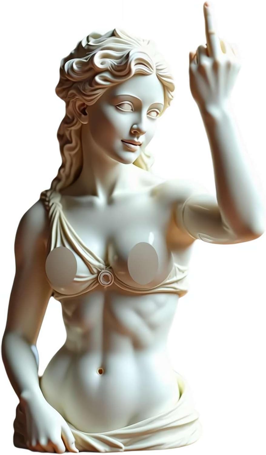 Venus with Attitude Statue – Unapologetic Middle Finger Resin Figurine, Bold Modern Art Decor for Home & Office, ‘Talk to The Hand’ Goddess Statue, Trendy Gift Fit for Women & Men (E)
