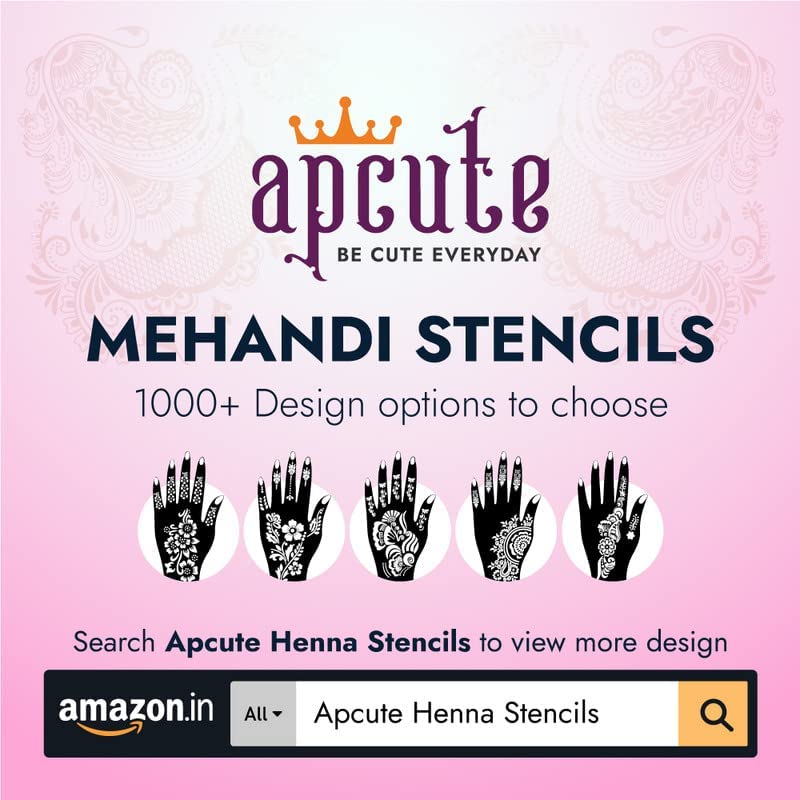 Reusable Henna Stencil with Rose and Floral Design, Temporary Tattoo Body Art Template for Hands and Fingers 4