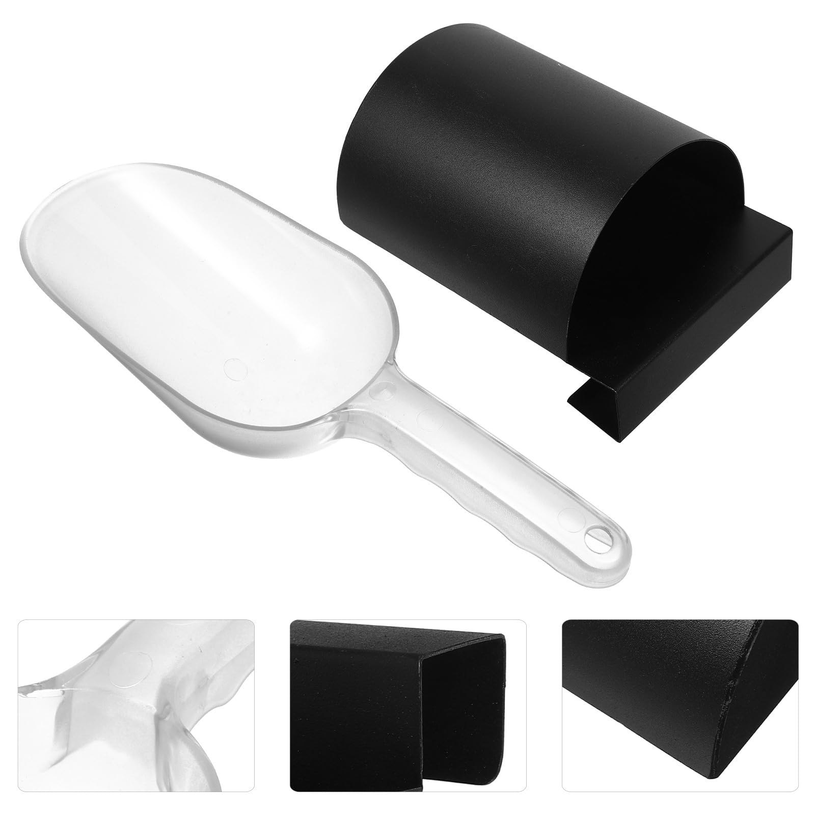 Abaodam Cuillère à Glaçons en Plastique avec Poignée Confortable, Pelle en Abs Pratique avec Organisateur, Cuisine à Domicile et Professionnels