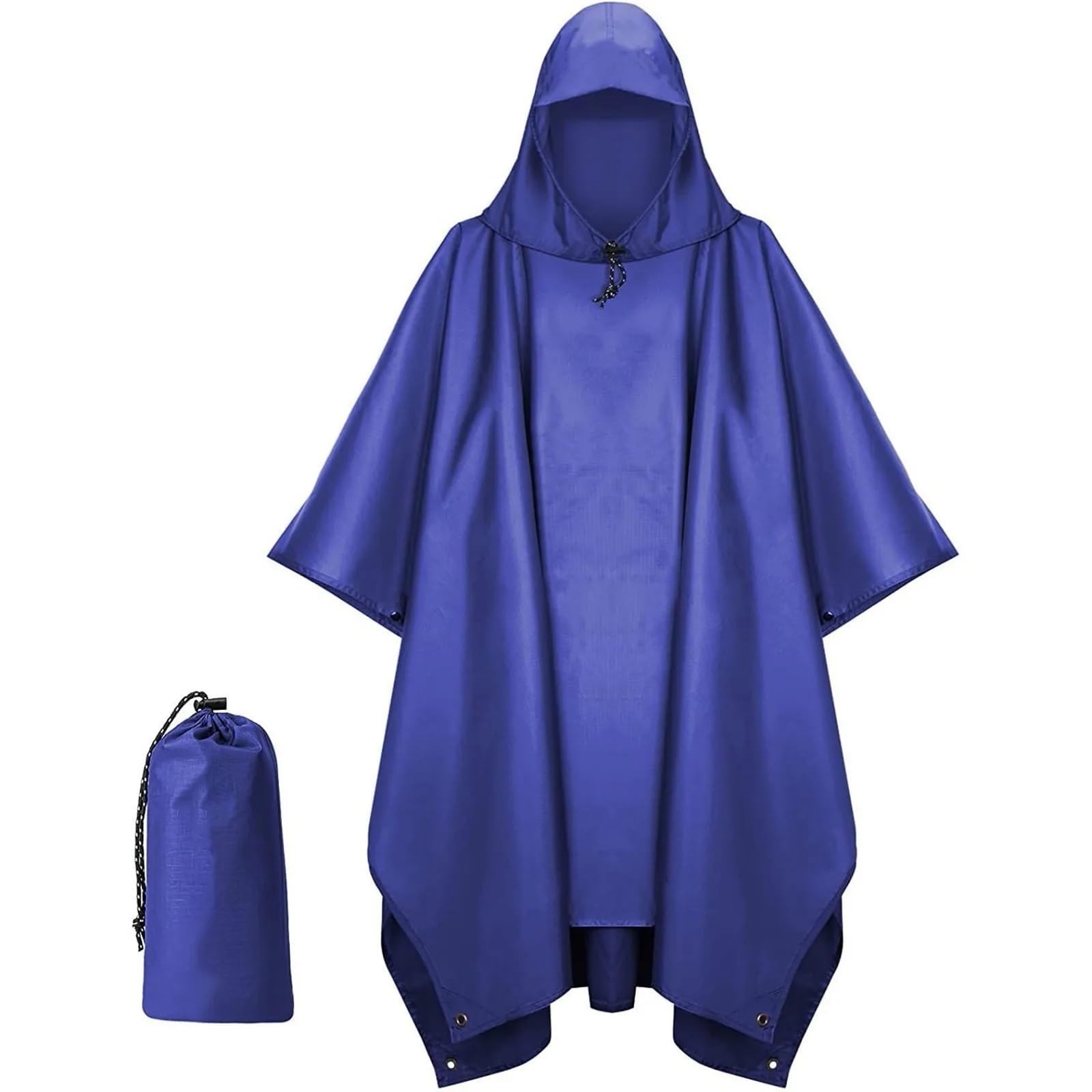 Damski płaszcz przeciwdeszczowy Kapuzen-Regenmantel unisex, Poncho mit Tasche, wasserdicht und leicht, ideal für Wandern