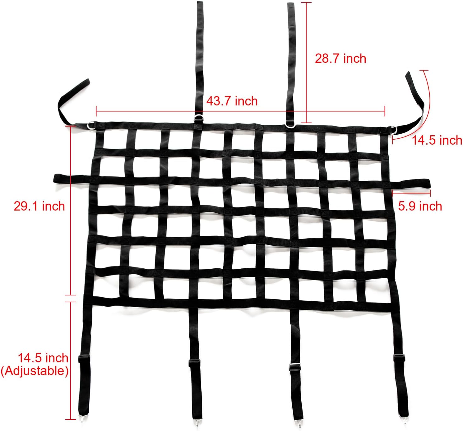 Dog Car Barrier Rear Seat Divider Net for Jeep, Mesh Cargo Pet Net for 2007-2020 Jeep Wrangler JK JKU JL JLU