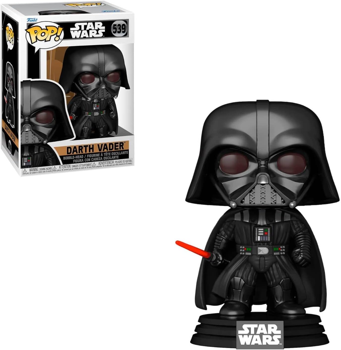 POP Star Wars: OBI-Wan Kenobi - Darth Vader Funko Vinyl Figure (Bundled with Compatible Box Protector Case), Multicolor, 3.75 inches