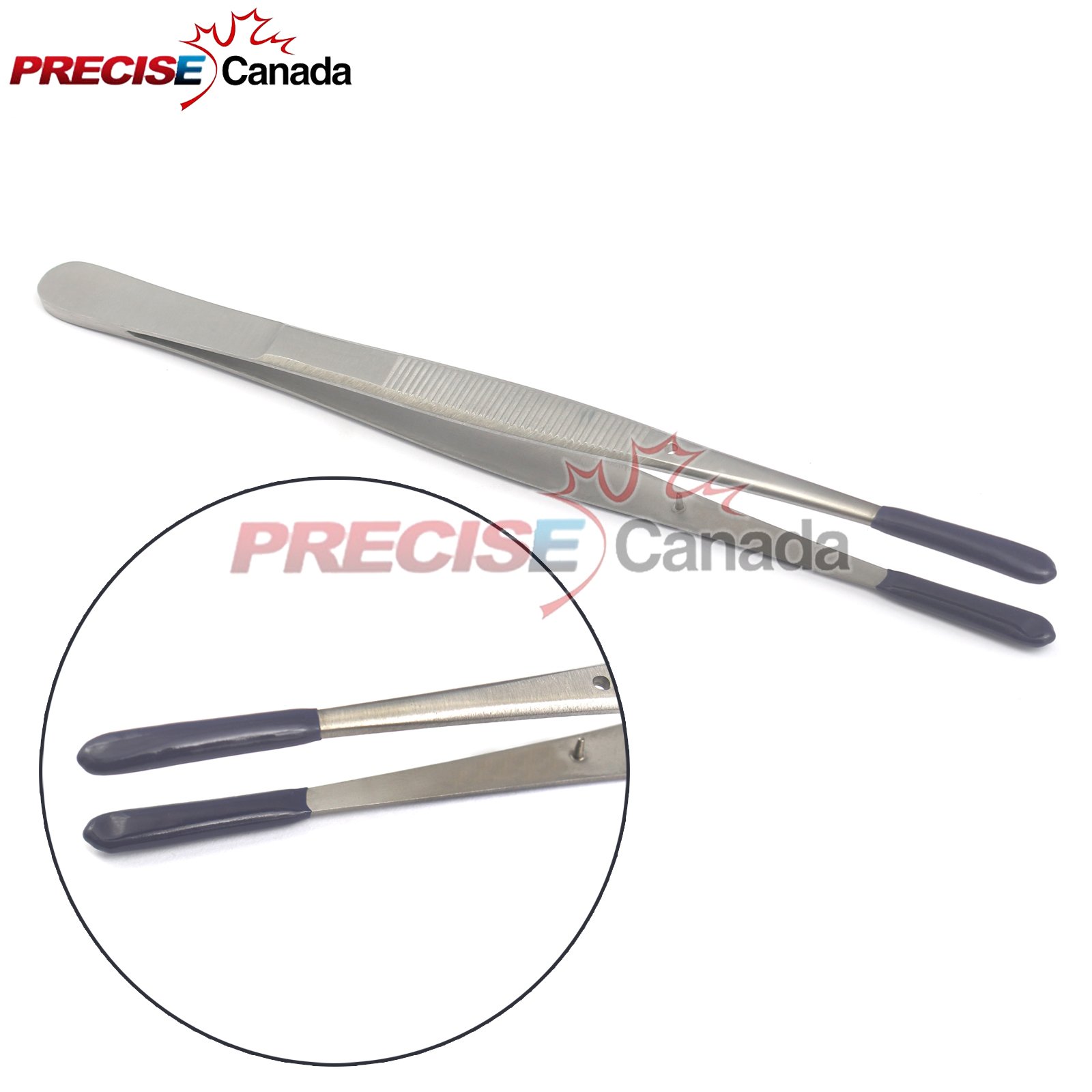 PRECISE CANADA: BEAD TWEEZERS STAINLESS STEEL PVC COATED TIP