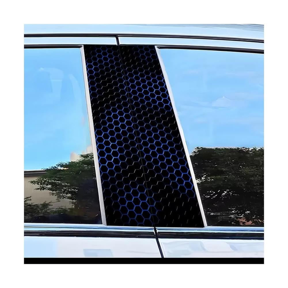 Dabhuoc One Color Car Parts 2 Pcs Car Window Pillar Stickers Honeycomb Scratch Protection