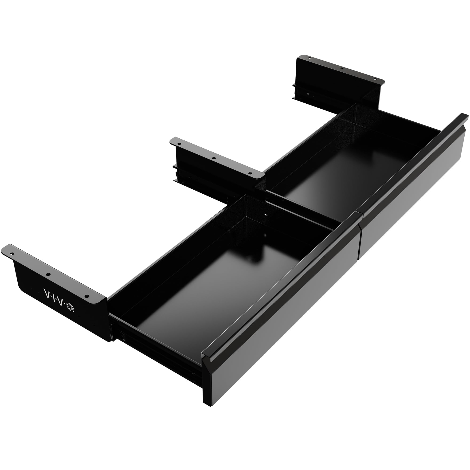 VIVO 32 inch Under Desk Slide Out Drawer Set without Shell, Home Office Storage Organizer, 2 Drawers - 16 inches Each, Black, DESK-AC03A-2B