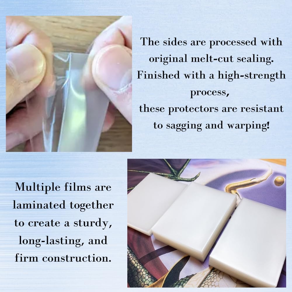 Card Sleeve Set – Embossed & Clear S‑Size (80×3 = 240 Sleeves) with 1 Transparent Adjustable Display Stand – for Standard Size Game Cards and Storage
