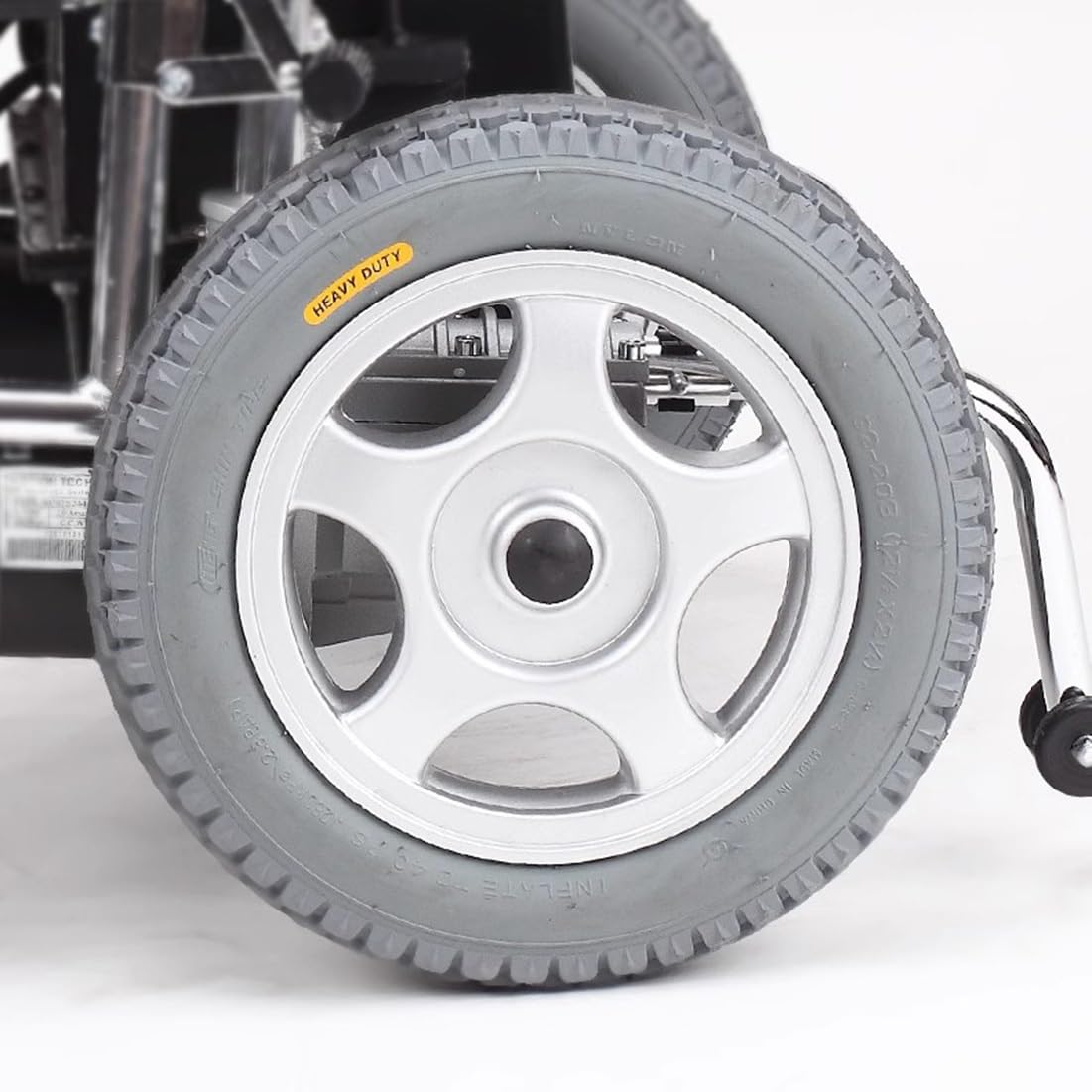 Para Tylne koła wózka inwalidzkiego 12 1/2x2 1/4, 12-calowe Koła Zamienne do Wózków Elektrycznych, Opony z Solidna Gumy z łożyskami 17 mm (5/8")