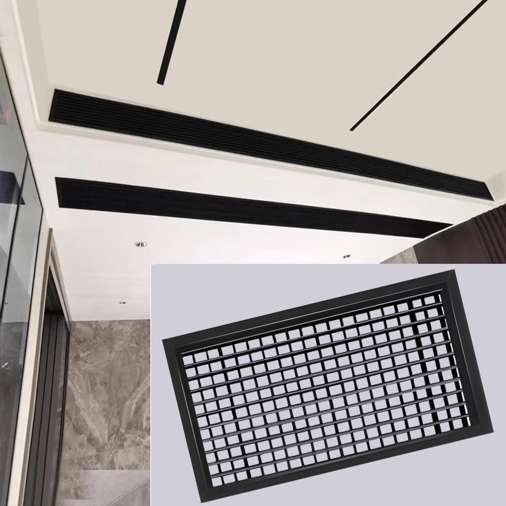 Griglia di ventilazione a parete in ABS | Nero 8 dimensioni Scenario di utilizzo: armadio, guardaroba, scarpe, cucina, bagno(500x500mm)