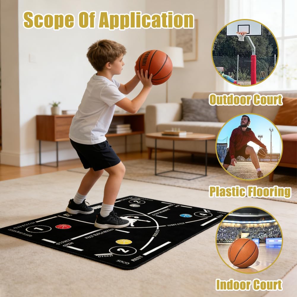 Tappetino da allenamento per pallacanestro, antiscivolo, per sport, step, grande formato, silenzioso, per l'allenamento a casa