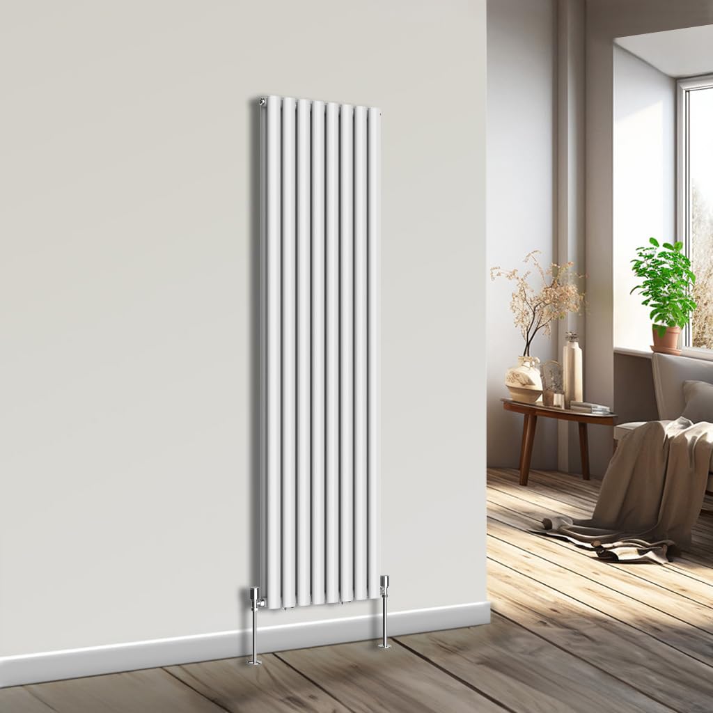 Nrg White Vertical Oval Column Radiator Bathroom Central Heating 1800X472mm Double Panel Radiators