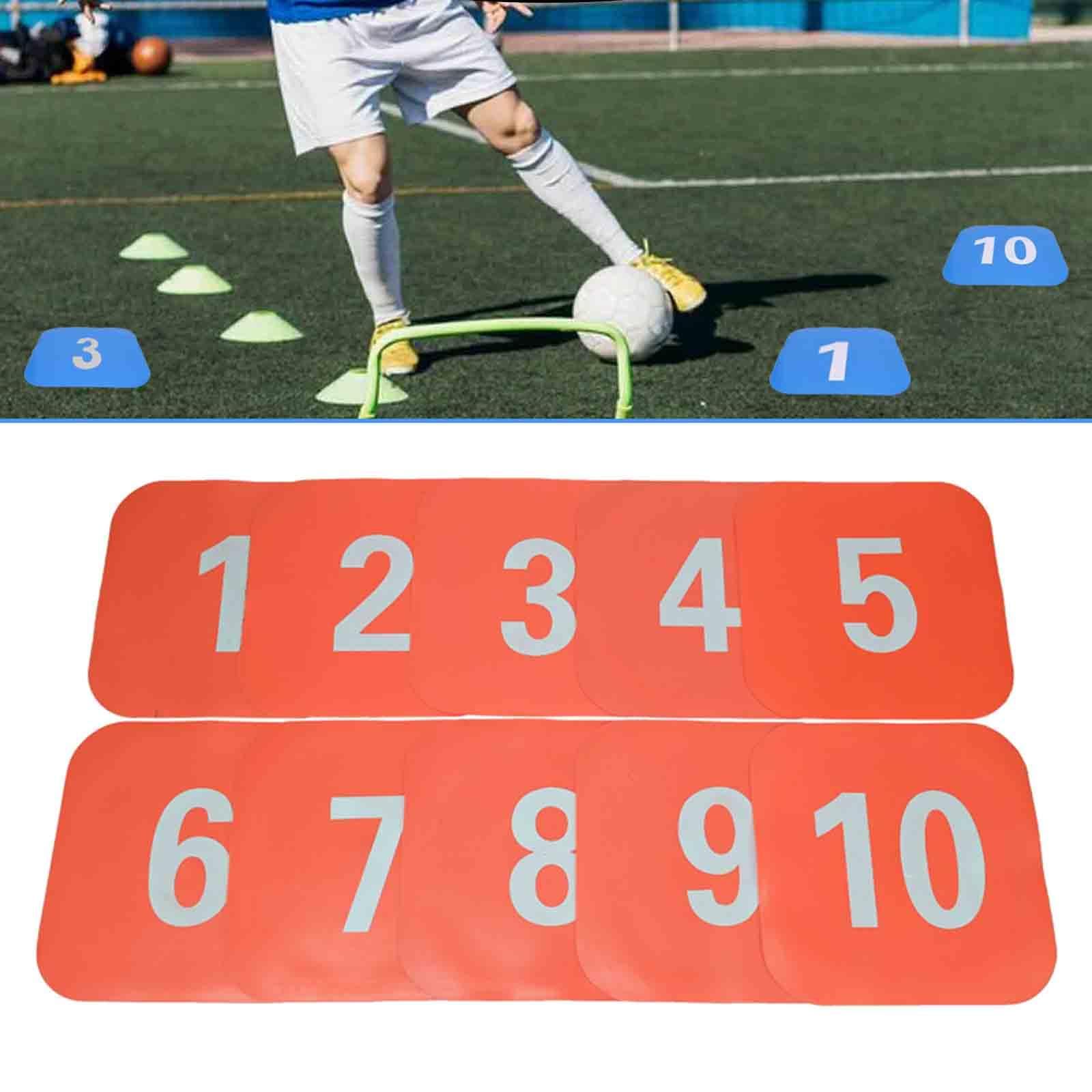 F Fityle 10 marcadores de Conos Planos Cuadrados para Sentarse, Multiusos, para Practicar Agilidad en el Suelo y Velocidad en de fútbol.