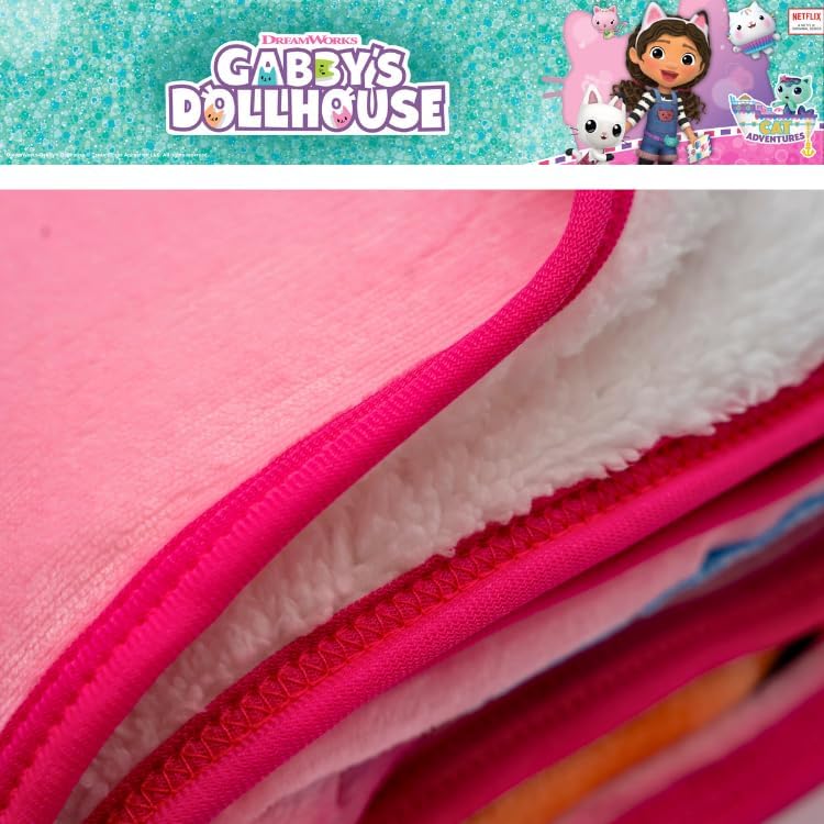 Miniatura 5 de Franco DreamWorks Gabby's Dollhouse - Manta de sherpa de felpa suave para niños, 50 x 60 pulgadas, (producto oficial)