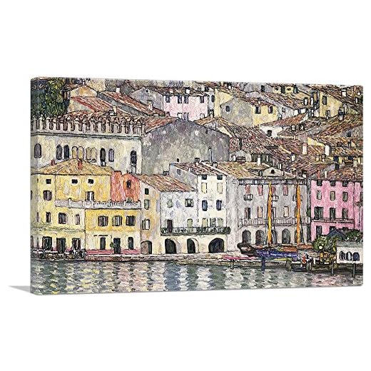 ARTCANVAS Malcesine on Lake Garda 1913 Canvas Art Print by Gustav Klimt - 18" x 12" (0.75" Deep)
