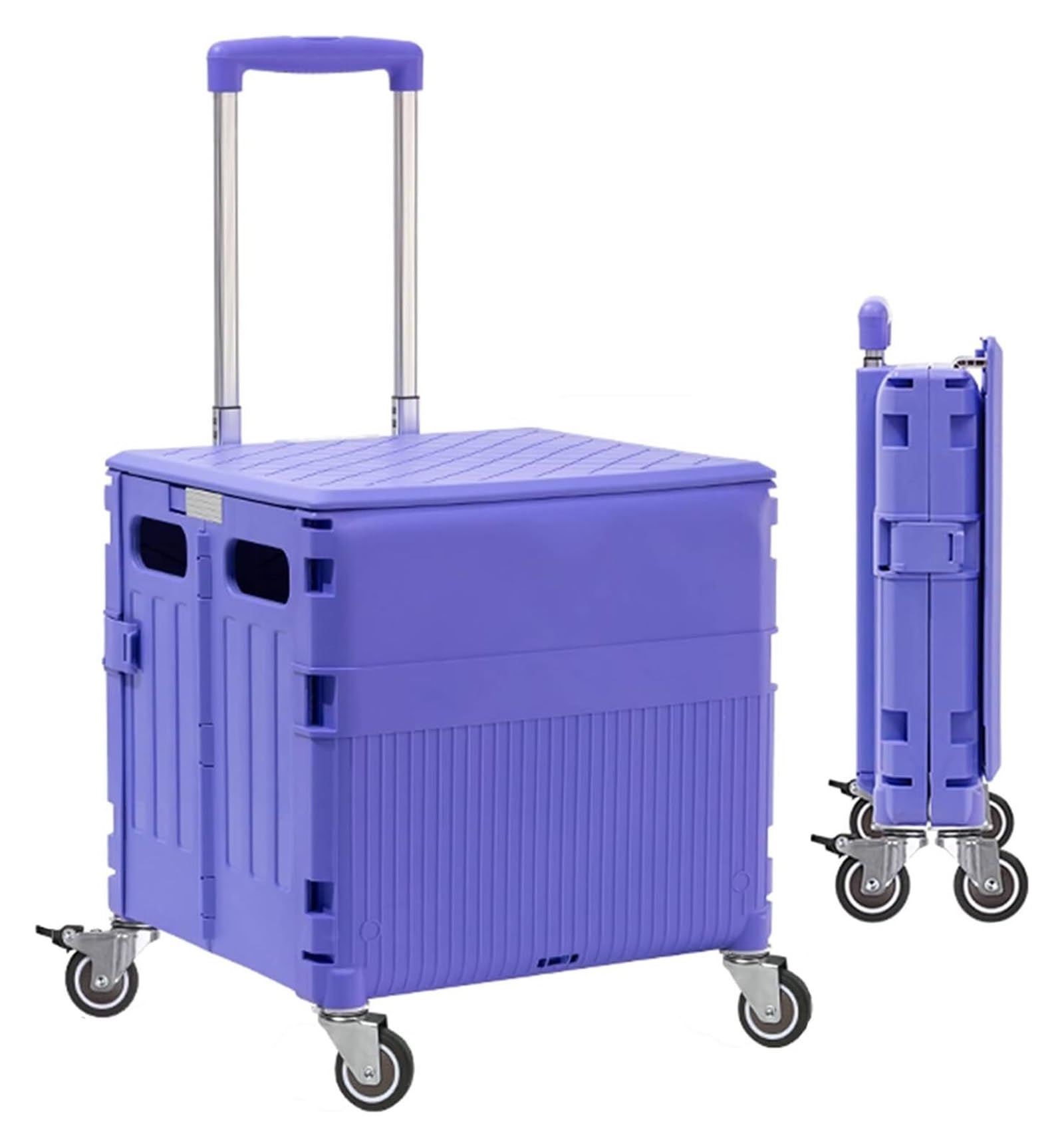 APOXCON - Carrito Plegable De Dos Niveles Con Una Caja, Carrito De Uso Pesado Con Ruedas