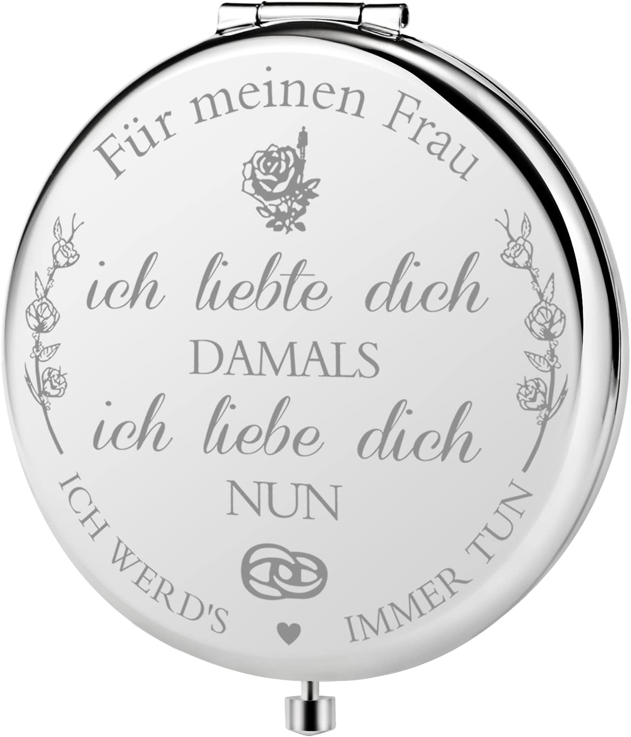 ZTA Espejo compacto con grabado, espejo de bolsillo, espejo de viaje, espejo de mano, regalo para mujeres y mujeres