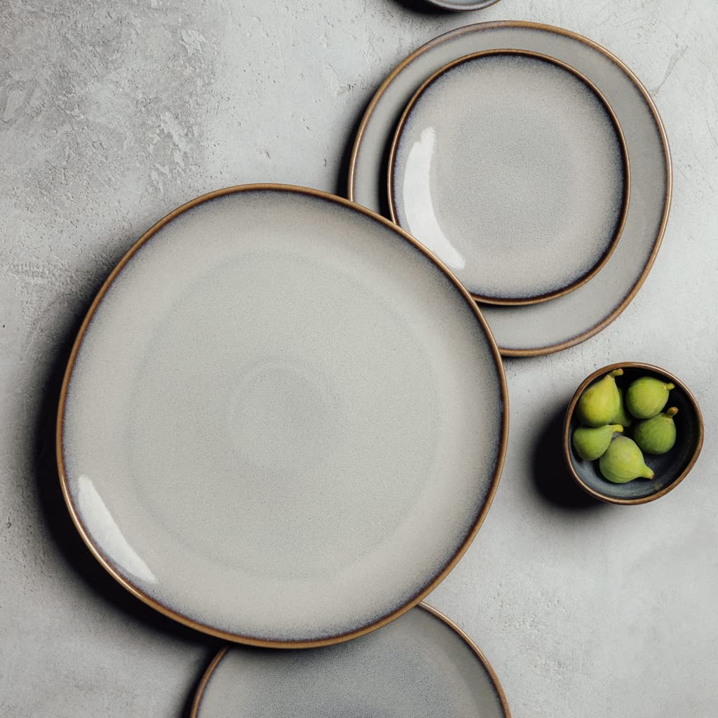 Villeroy & Boch like. by Lave - Juego de 6 platos para pan (17,5 x 17 x 2 cm, redondos, esmaltados, diseño escandinavo, gres), color beige