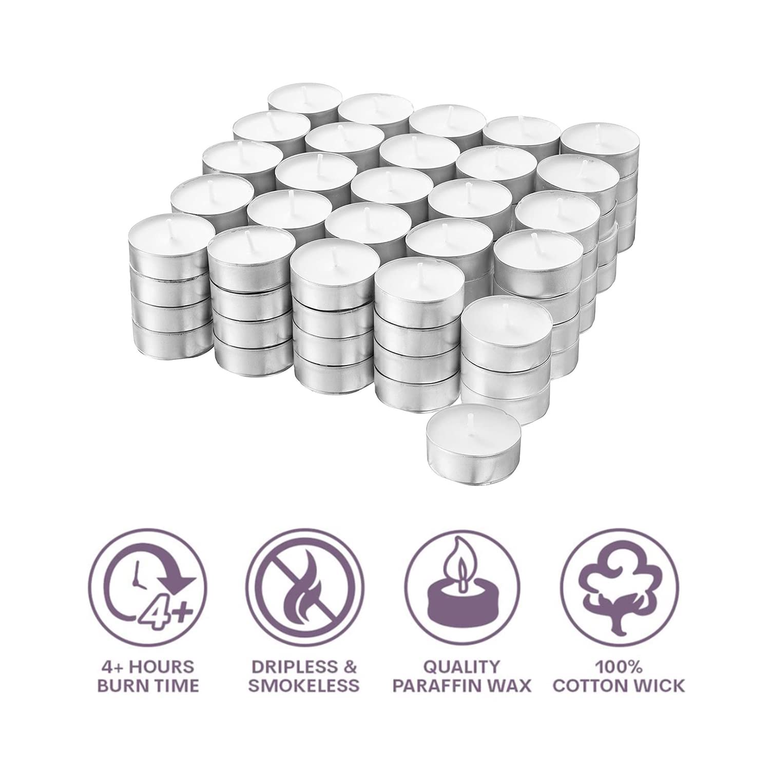 GREATOYAR Velas de Té, Candelita, Velas Pequeñas, Velas de Té Aromáticas, Velas con Aroma, velas Romanticas, Candle de Pasión, Larga Duración, 4 Horas, Blanco, 500 Unidades