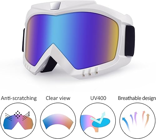 Miniatura 10 de Gafas de motocross, paquete de 2 unidades, gafas de motocross, gafas de motocross, gafas de carreras de bicicleta, gafas para todo terreno, gafas