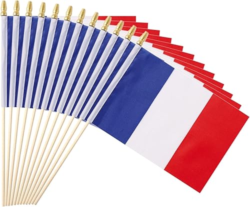 Miniatura 8 de Paquete de 25 mini banderas chilenas de mano con bandera de Chile en palo de 5 x 8 pulgadas