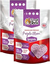 KIT 2 Areias Higiênicas Para Gatos - 4kg cada - Bentonita Premium (Lavanda)