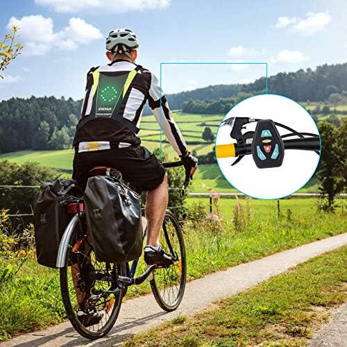 SHENKEY LED Turn Signal Vest,LED Reflective Vest with Direction Indicator - Remote Control, Turning Lights, Waterproof, USB Rechargeable,Easy Installation for Cycling Safety Warning Light