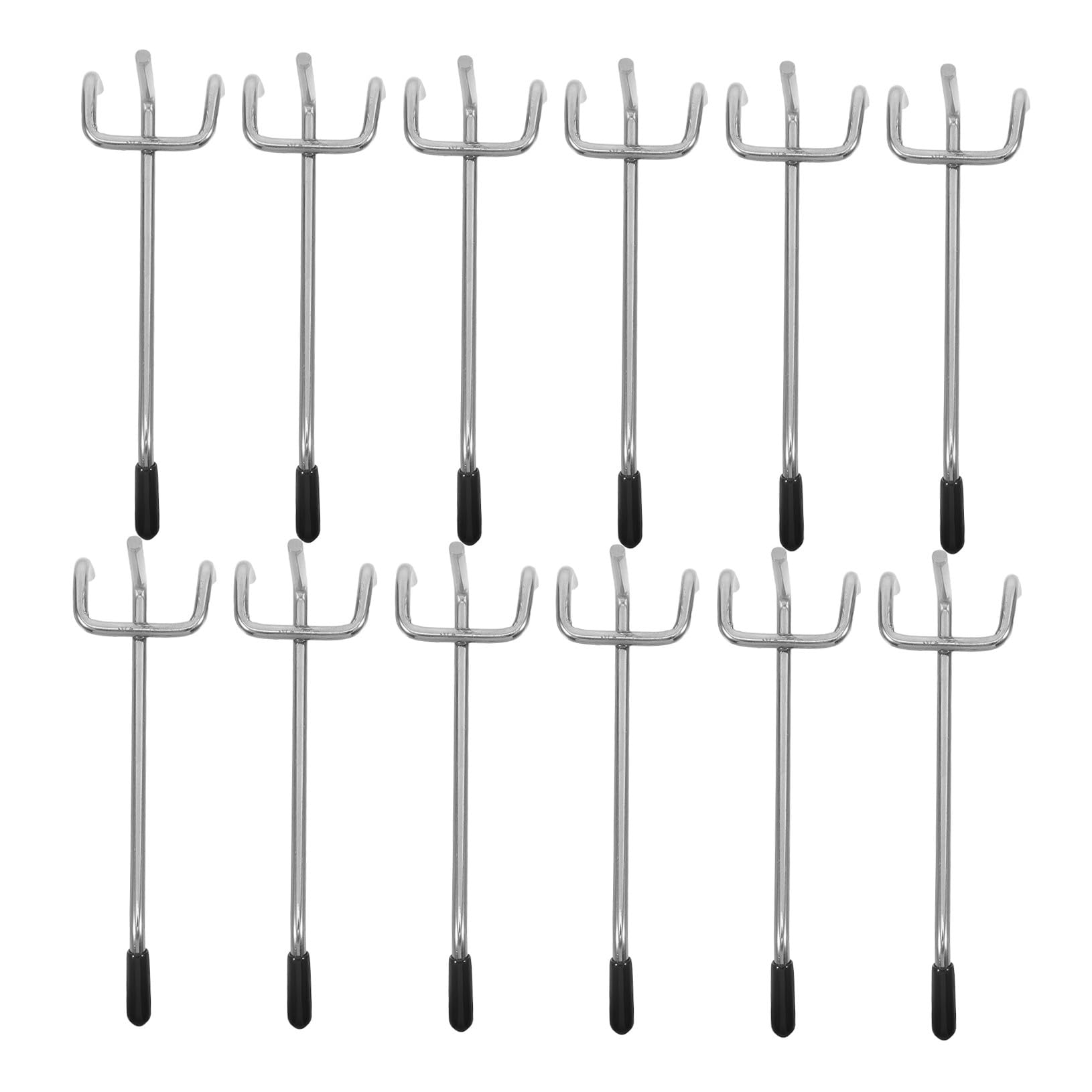 ULTECHNOVO Ganci per Pannelli Forati in Ferro 1/4 e 1/8 Pollice 50pezzi Spaziatura 2,5cm per Scaffalature Garage Ufficio e Supermercati