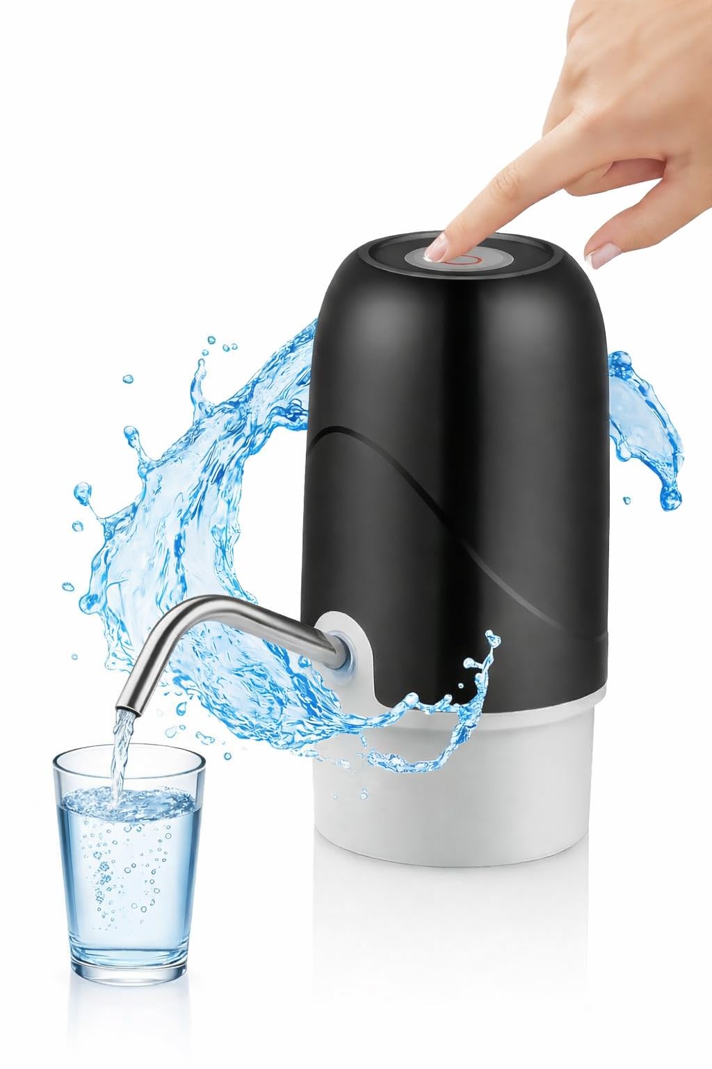 Premium Automatic Electric Water Dispenser Pump for 20 Litre Bottle Portable Water Pump Dispenser for Home, Office, and Outdoors | 1200 mAh C-Type Fast Charging Battery (Black)-image-37
