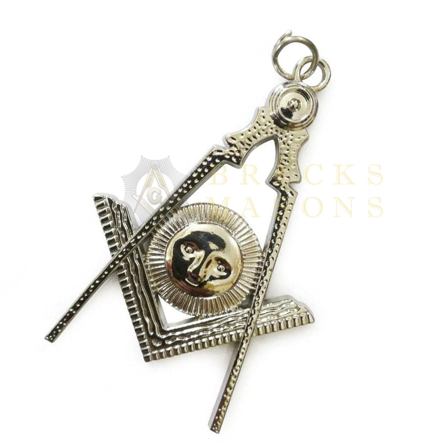 Bricks Masons Masonic Collar Silver Jewel - Senior Deacon