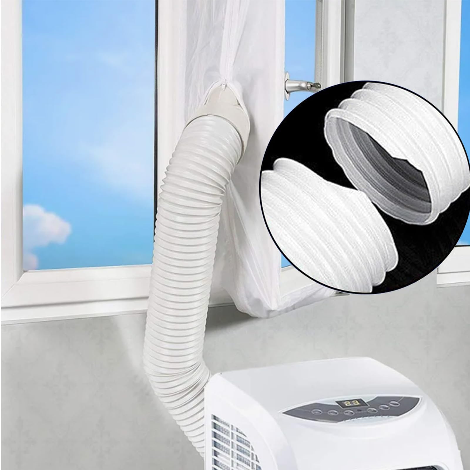 Tubo Condizionatore Portatile, Tubo per Condizionatore Portatile L2 m Ø 150 mm, Tubos Climatizzatore Portatile Universale, Tubos Flessibile per Climatizzazione d'Aria, Asciugatrici, Cappa Aspirante