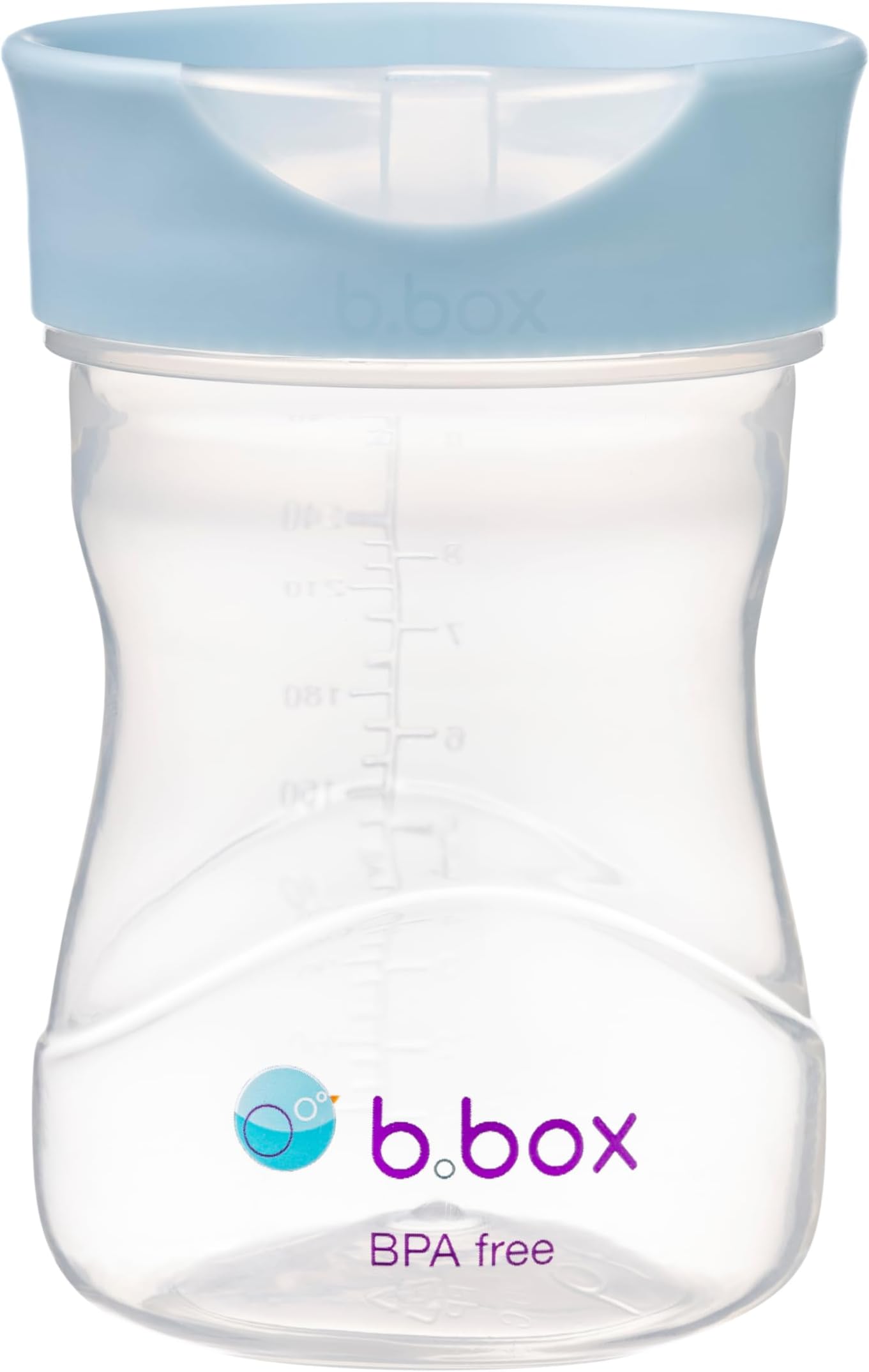 b.box Toddler Training Cup: Free Flow Opening, Great Transition from Sippy to Big Kid Cup. BPA Free, Dishwasher safe. Ages 12+ months (Lullaby Blue, 8oz)