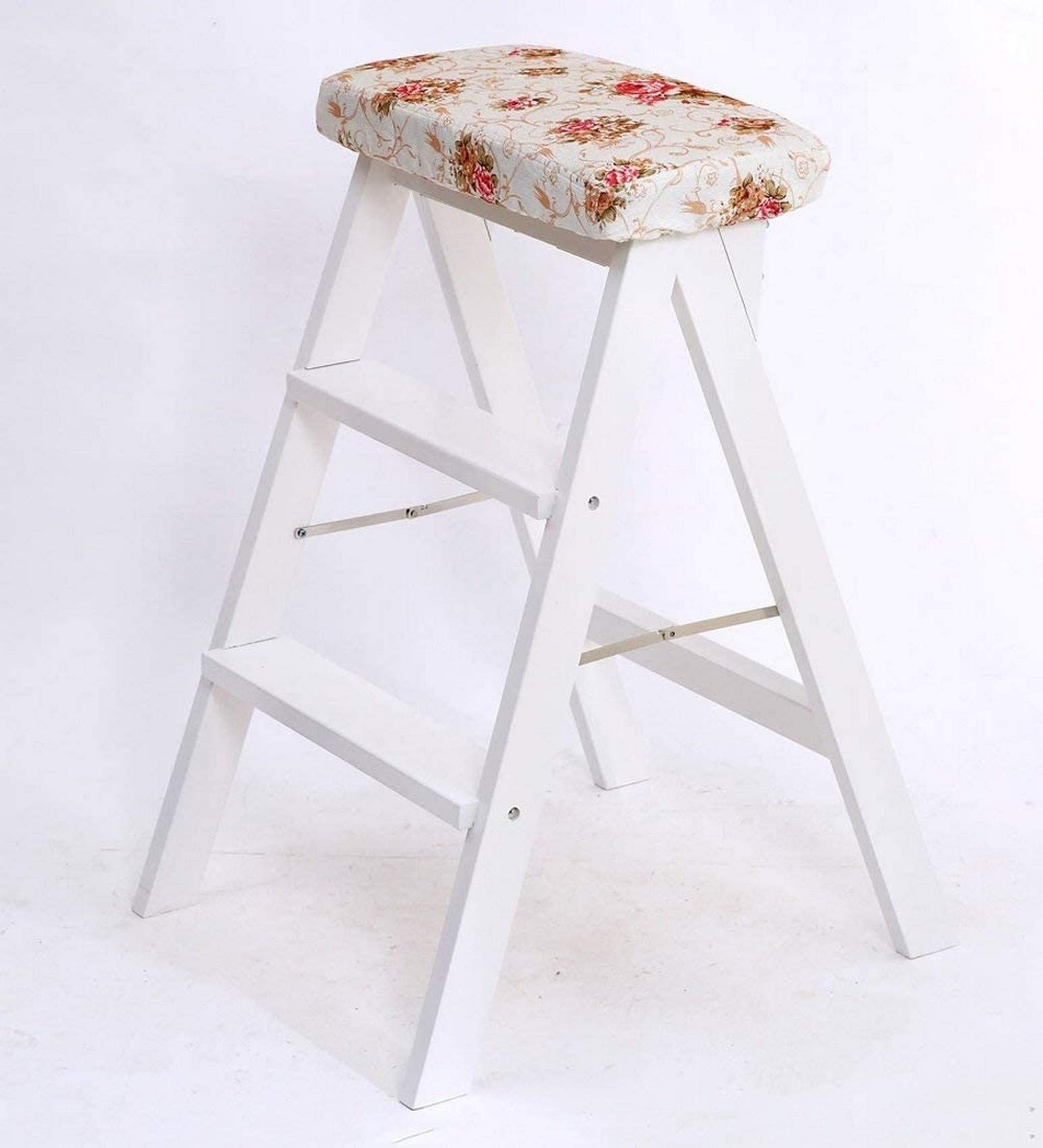 Tabouret haut de ménage blanc en bois massif de qualité supérieure pour la maison