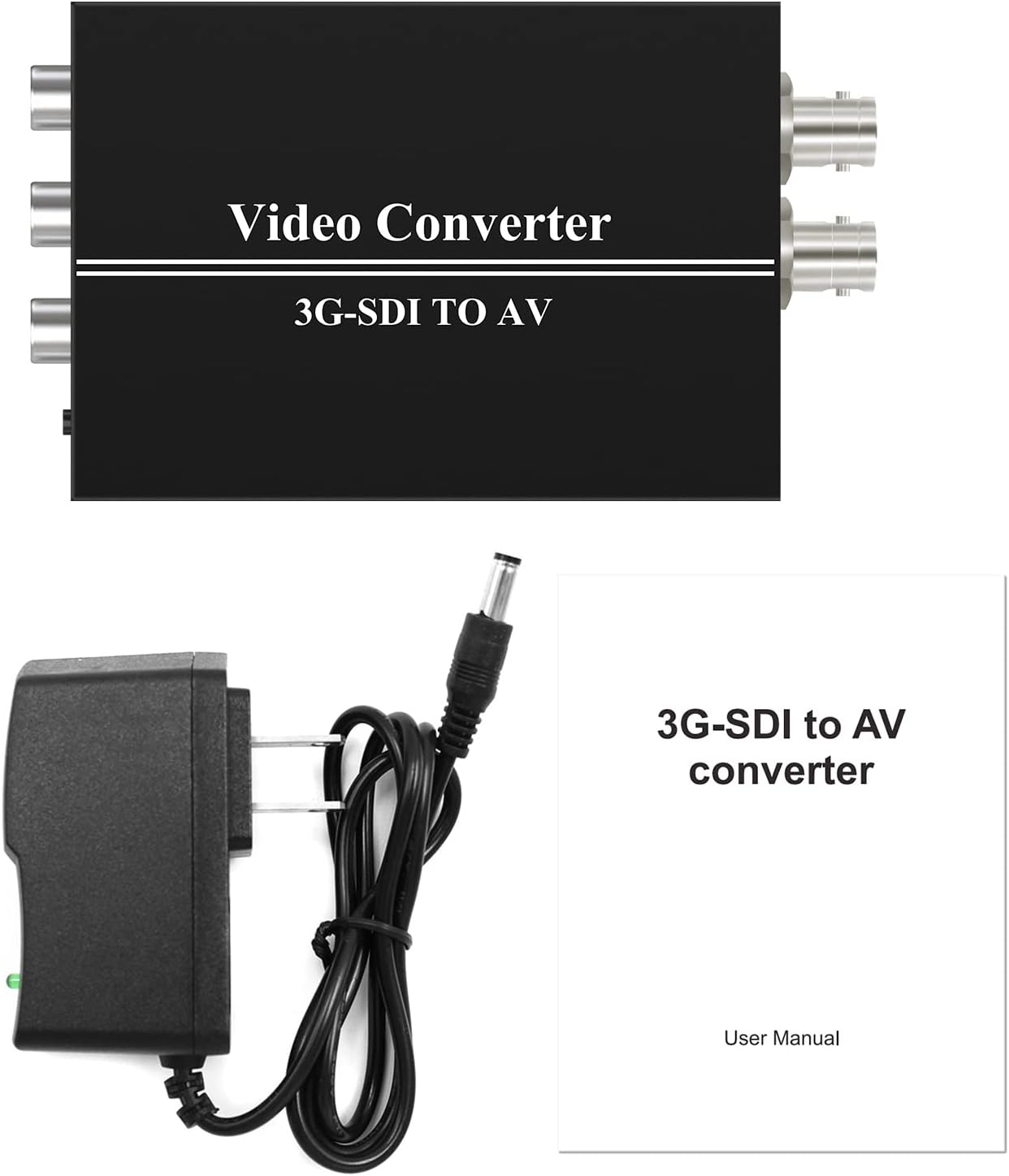 Wiistar 3G SDI to AV Converter BNC to RCA Audio Scaler with SDI Signal Loopout Support Convert HD-SDI,3G-SDI Signal for TV