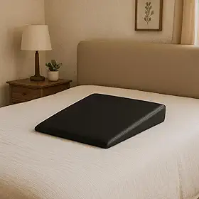 Travesseiro Anti Refluxo Adulto Rampa CUNHA com capa removível em Napa Impermeável PRETO