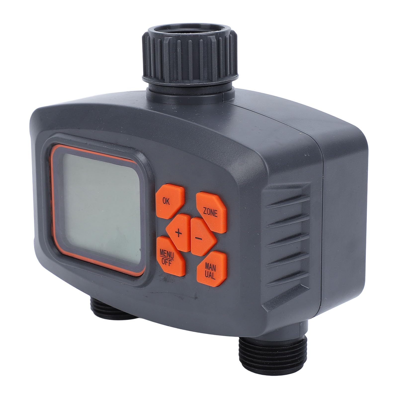 Digitaler Sprinkler-Timer ABS 2-Auslass-Schlauchtimer mit Manueller Überbrückung und Programmierbarer Zweizonensteuerung für Gartenschlauch-Wasserhahn-Rasenhof-Pflanzenbewässerung