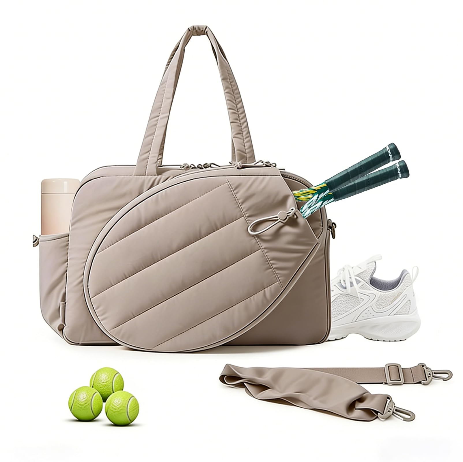 Borsa da badminton da donna, 48 × 19 × 31 cm, grande borsa da tennis con scomparto per racchetta, borsa da viaggio da donna, per fitness, palestra, con scomparto bagnato e scomparto per