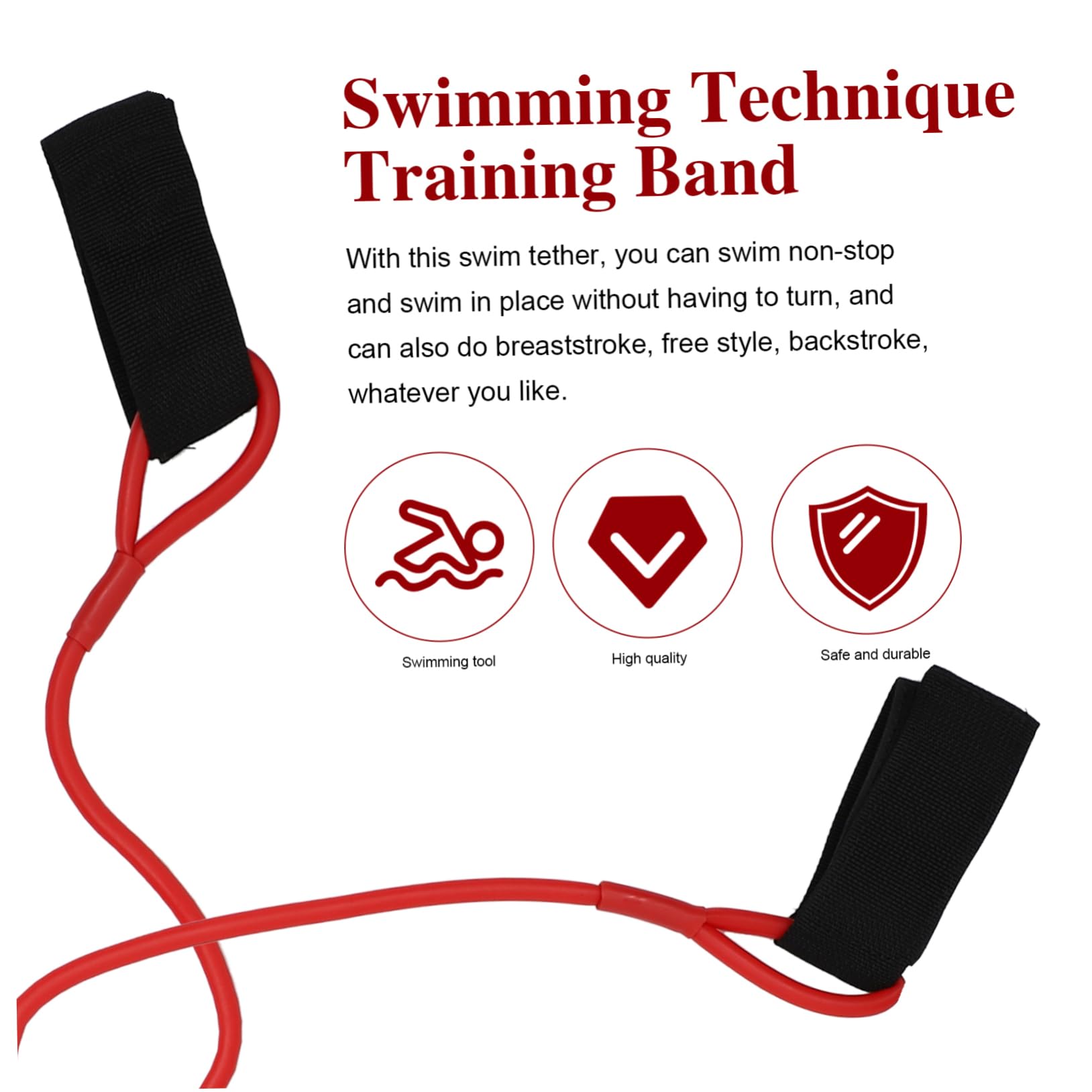 NAMOARLY Resistance Band Swimming Training Belt Outdoor Swim Belt Elastic Rope for Swimming Exercises Home Pool Small Pool