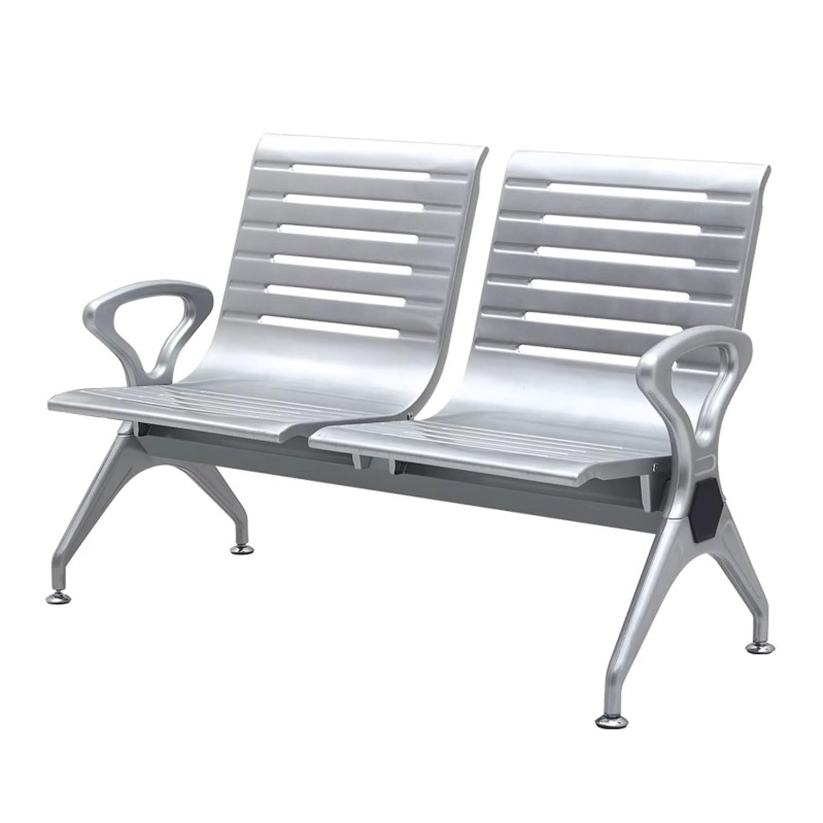 WDSOPK Waiting Room Chairs,Modern 2 Seater Reception Chairs with Armrests - Comfortable Waiting Room Seating, 880lbs Capacity for Offices, Airports & Public Spaces(Silver)