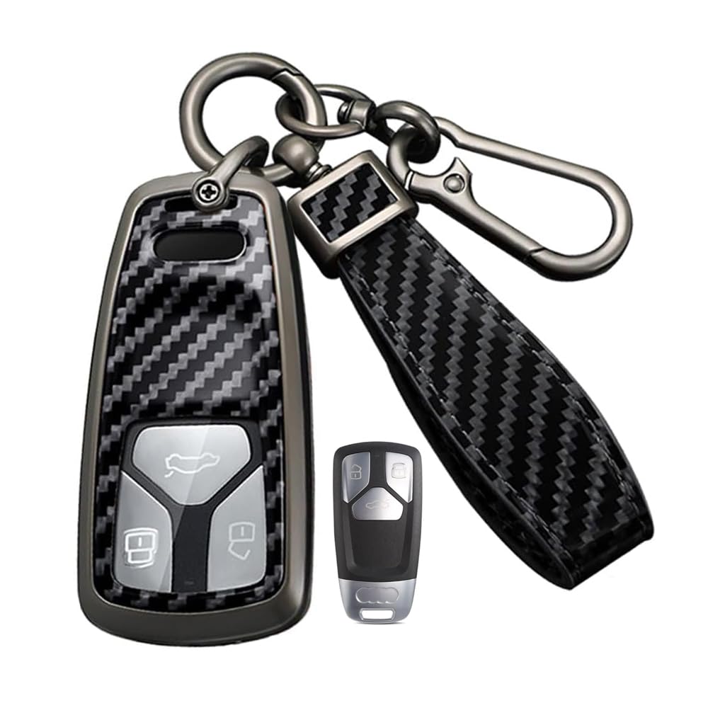 Custodia Portachiavi Auto In Fibra Di Carbonio Per Audi A4 A5 A6 A7 A8 Q5