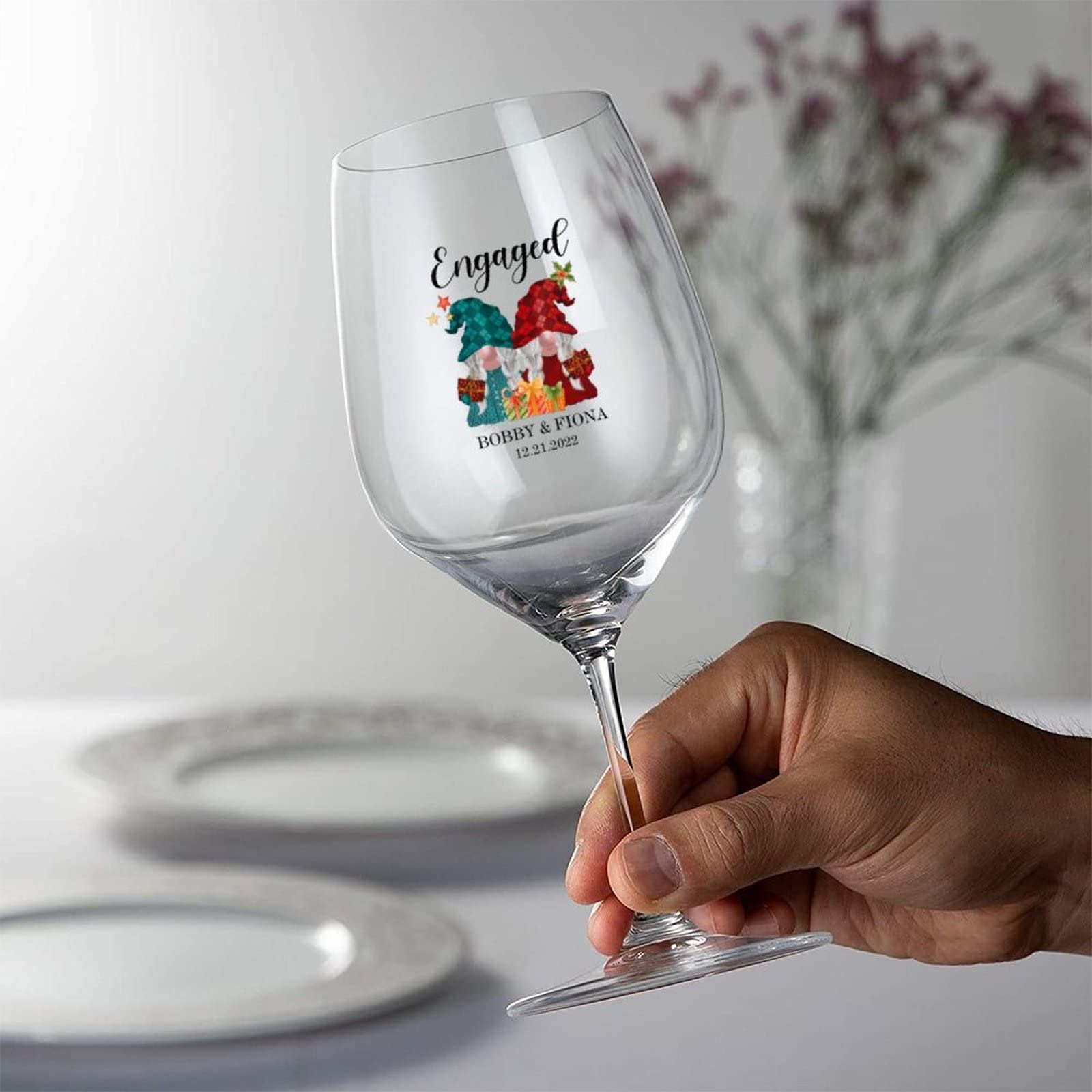 Juego de 2 copas de vino tinto para mamá, regalos de compromiso para hombres y mujeres, perfectos para los amantes del vino, 17 onzas