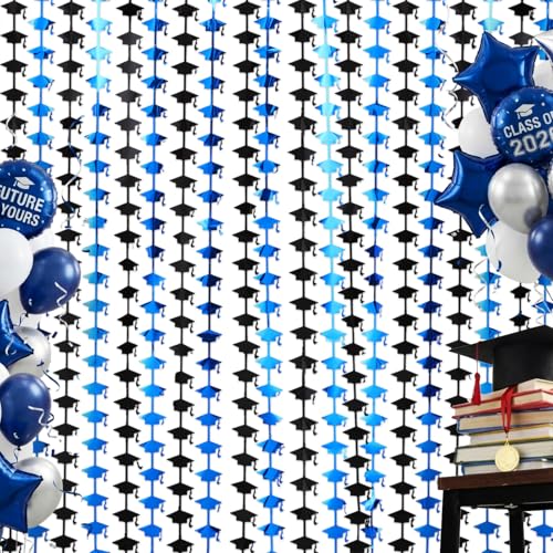 Decoración Cortinas Foil Azul y Negro Graduación 3.3x6.6 ft miniatura 1
