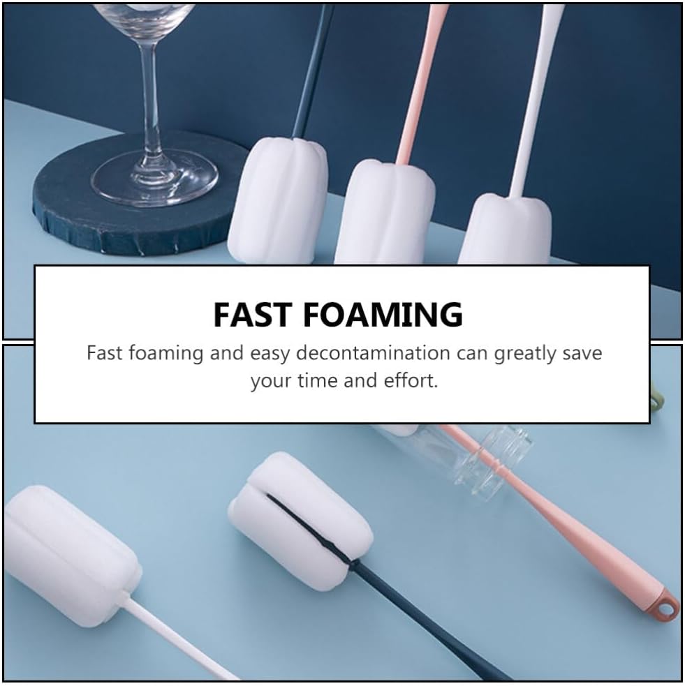 Alasum 4Pcs Cup Cleaning Brush teapot spout Brush Eyeglass Cleaner Water Mug Brush Water Bottle scrubbing Brush Handle Bottle Brush Milk Cup Glasses Sponge Cleaning Ball Baby