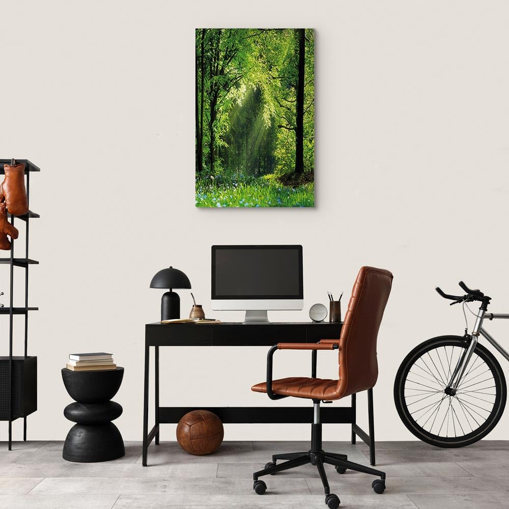 murando - Akustikbild Schalldämmung Bäume Wiese, 80x120 cm, 1-teilig, Büro | Verbessert Raumakustik, reduziert Hall, ideal fürs Büro oder Wohnzimmer, hochwertige Verarbeitung, schnelle Montage, stilvoll