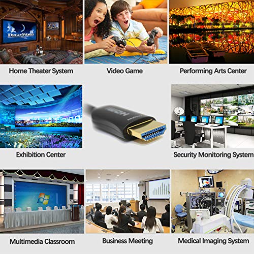 MavisLink HDMI Cable Fiber Optic 100ft 4K 60Hz HDMI2.0b 18Gbps HDR10 ARC HDCP2.2 YUV4:4:4/4:2:2/4:2:0 Slim Flexible for HDTV/Game Console/Projector/Home Theatre - Thumbnail 5