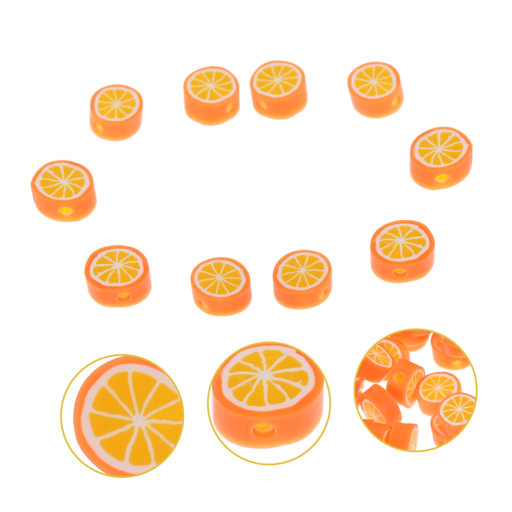 Didiseaon 200 Pezzi Perline di Argilla Polimerica a Forma di Frutta, Arancione, per Braccialetti Fai da Te e Bigiotteria, Decorative